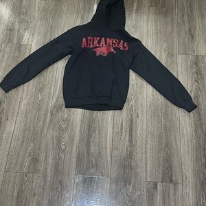 Arkansas Black Hoodie with Red Logo